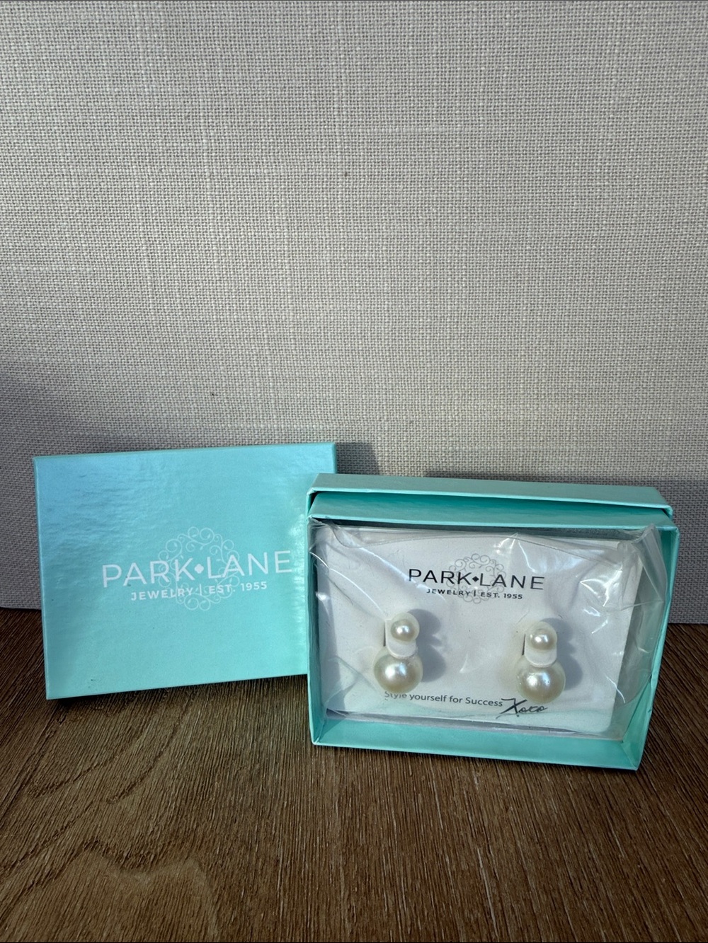 Park Lane Pearl Double-Stud Earrings in White